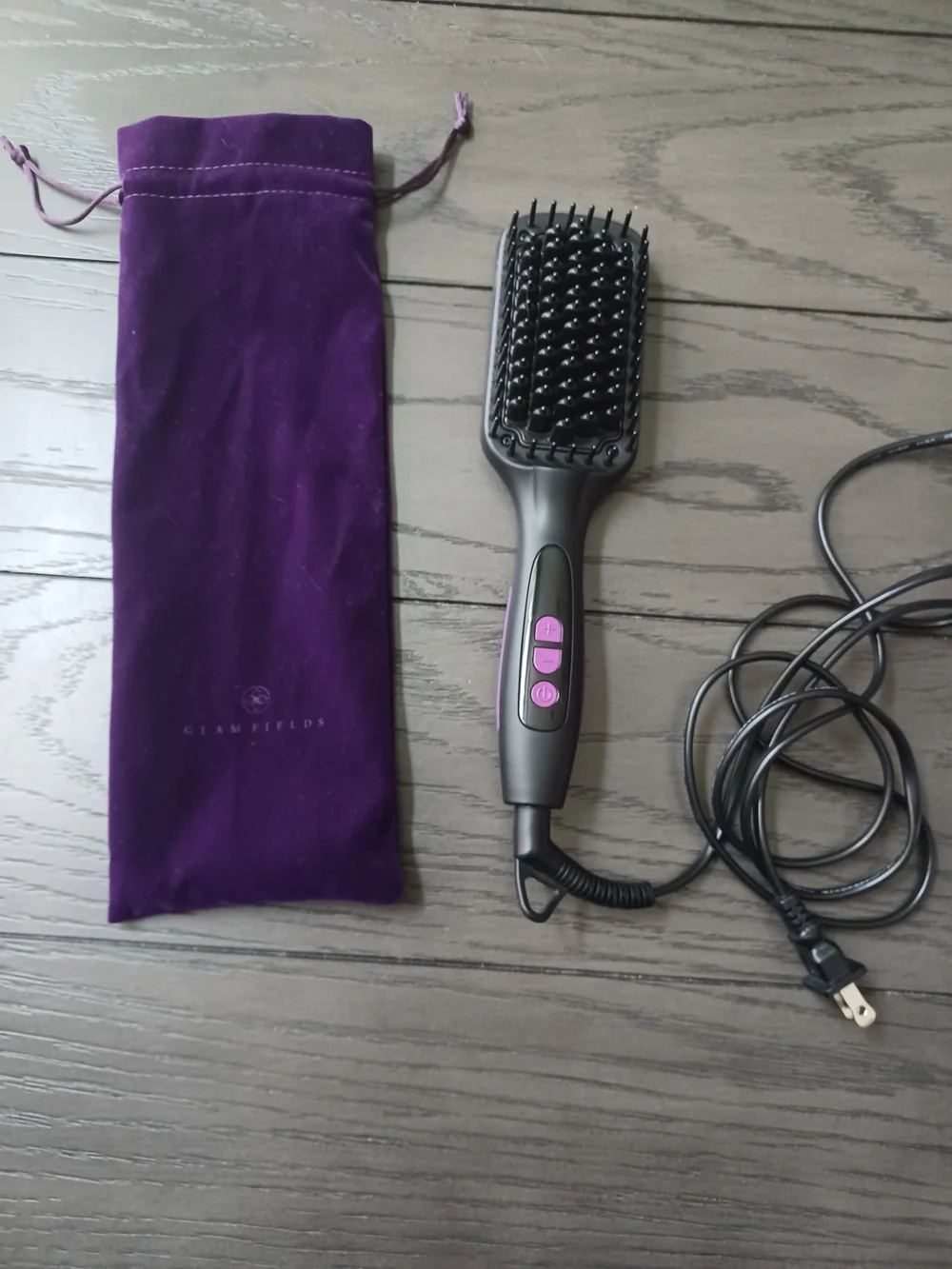 Purple Heated Straightening Brush - Women Hair
